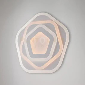 Plafoniera in metallo bianco e acrilico con led integrato in due te...