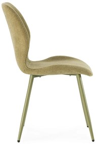 Sedie da pranzo in set verdi in imbottito 4 pz Ansu – Marckeric