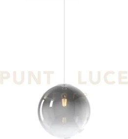 Sospensione 1 luce attacco e27 in vetro big eclipse d30cm fume roso...