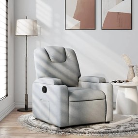 Poltrona Reclinabile İn Tessuto Grigio Chiaro /