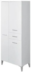 Colonna bagno dappoggio 60x150 cm bianco con ante e cassetto Desya