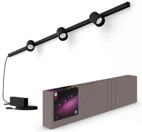 Binario Hue Perifo parete x3 cilindri farett N nero LED 1530 LM