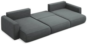 Divano angolare grigio scuro allungabile/con contenitore (a U) Kapua – Makamii