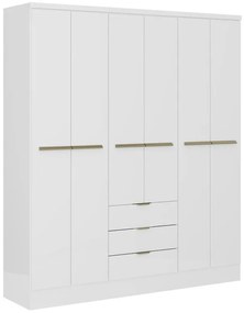 Armadio 6 ante e 3 cassetti L180 cm Bianco  - PEROLI