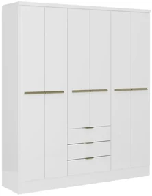 Armadio 6 ante e 3 cassetti L180 cm Bianco  - PEROLI