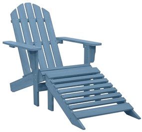 Sedia Giardino Adirondack Con Ottomana Massello Di Abete Blu /