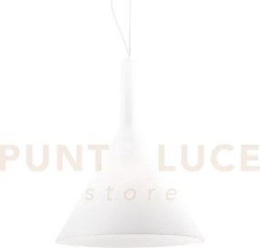 Cocktail sospensione in metallo color bianco 1 luce attacco e27 d.35cm