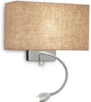 Applique Moderna Hotel Metallo Canvas 2 Luci E27+Led 1,5W