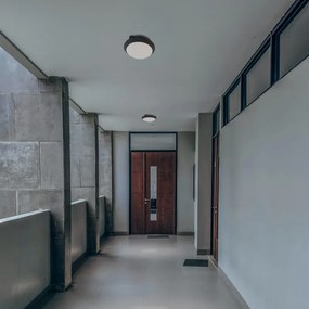 Plafoniera rotonda per esterni E27 IP65 Ø30 cm - Nera