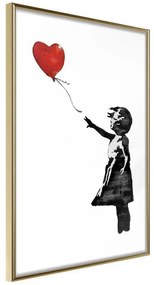 Poster  Banksy bimba con Palloncino Cuore  Cornice Quadri Cornice d'oro, Larghezza x Altezza Home decor 20x30