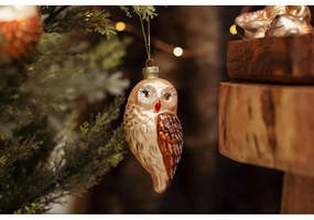 Decorazione per albero di natale in vetro fatta a mano 13 cm Owl – Sass &amp; Belle