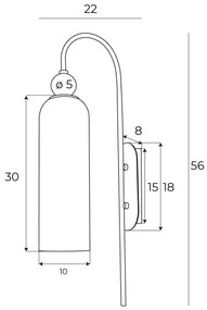 MAXLIGHT W0333 - Applique CAMPANILA 1xE27/40W/230V ottone/grigio