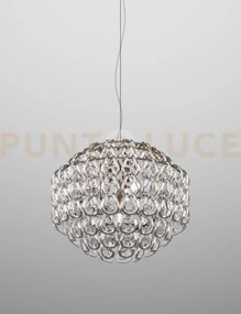 Giogali sospensione 65 cristallo argento e bronzo opaco 4 luci atta...