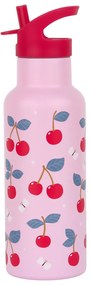 A Little Lovely Company - borraccia in acciaio inox, 500 ml - ciliegie