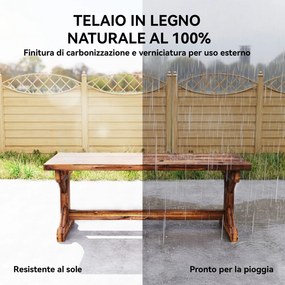 Panca da Giardino 2 Posti 114x40x46 cm Senza Schienale in Stile Rustico in Legno di Abete...