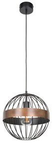 Lampadario Industriale RAW GLOBE nero paralume nero E27 Ø30cm COREP