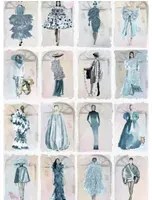 Cole & Son Carta da parati Couture Carousel with Windows - China Blue Pearl