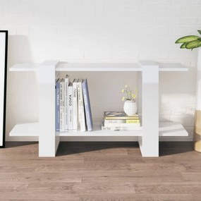 Libreria bianco lucido 100x30x51 cm in legno multistrato