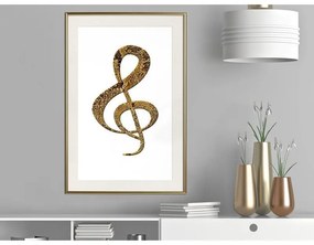 Poster Golden Treble Clef