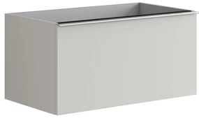 Mobile da bagno sospeso sotto lavabo L 80 x H 40 x P 45.5 cm grigio laccato opaco, 2 cassetti Pixel plain