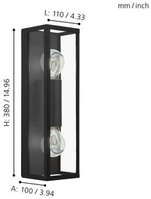 Eglo 99124 - Applique da bagno AMEZOLA 2xE27/60W/230V IP44