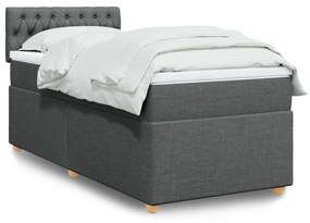 Giroletto A Molle Con Materasso Grigio Scuro 80x200 Cm Tessuto /