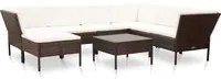 Set Divani da Giardino 8 pz con Cuscini in Polyrattan Marrone cod mxl 35379