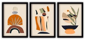 Set di 3 dipinti in cornice nera Moderna, 35 x 45 cm - Vavien Artwork