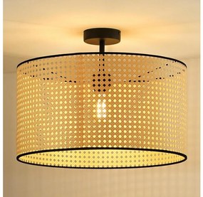 Duolla - Lampadario a plafone ROLLER RATTAN 1xE27/15W/230V diametro 45 cm beige/nero