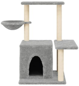 Albero per gatti con tiragraffi in sisal grigio chiaro 83 cm