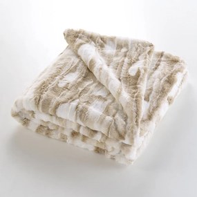 Coperta beige in pelliccia finta 180x220 cm Cheyenne – douceur d'intérieur