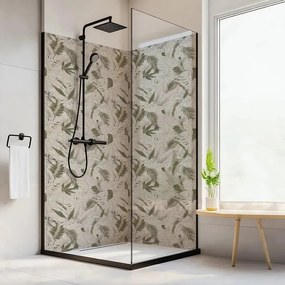 Piastrella adesiva Green Leaves verde e beige 60 x 220 cm, spessore 1.2 mm