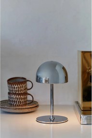 Lampada da tavolo LED argentata con paralume in metallo con telecomando (altezza totale 22 cm) Tim – Sirius