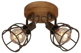 Brilo - Faretto VINTAGE 2xE27/25W/230V marrone