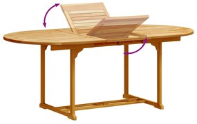 Set pranzo da giardino 7pz legno massello di acacia e textilene