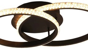 Plafoniera LED Ludo Ø 42 cm nero IP20 bianco naturale, 3000 lumen