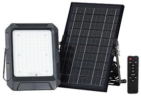 Faretto solare LED 10W 3,7V IP65 4000K nero + telecomando