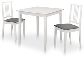 Set Da Pranzo 3 Pz İn Mdf Bianco /