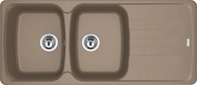 Lavello integrato 2 vasche in fragranite beige FRANKE Antea L 116 x L 50 cm
