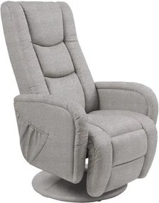 Poltrona reclinabile Pulsar 2 con funzione massaggio in tessuto grigio - H106 cm