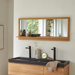 Tikamoon - Specchio legno quercia cornice 120x50 cm bagno parete design