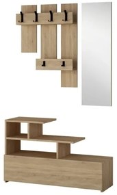 Mobile ingresso Vesty rovere oak con scarpiera e specchio