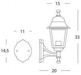 Applique In Alto Piccola Esterno Nano Alluminio E Vetro Bianco 1 Luce E27