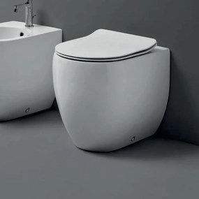 Wc a Terra Con Brida Kerasan "Flo 52" Bianco Lucido