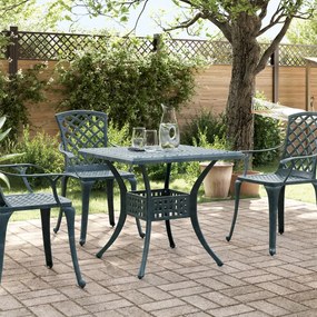 Tavolo da giardino verde 80x80x75 cm in alluminio pressofuso