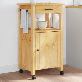 Carrello Da Cucina Monza 48x40x90 Cm İn Legno Massello Di Pino /