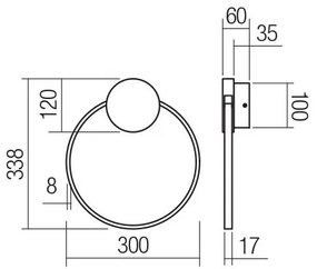 Redo 01-3102 - Applique a LED ATOM LED/11W/230V diametro 30 cm