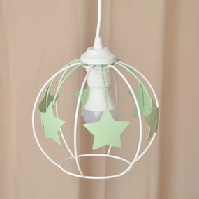Lampadario a sospensione per bambini STARS 1xE27/15W/230V verde/bianco