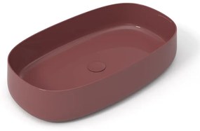 Lavabo da appoggio ovale in ceramica L 70 x H 15 x P 40 cm rosso