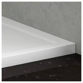 Kamalu - piatto doccia 80x80 ultra slim acrilico colore bianco